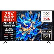Amazon | TCL 75V型 テレビ 4K 量子ドット MiniLED 75Q6CS Google TV